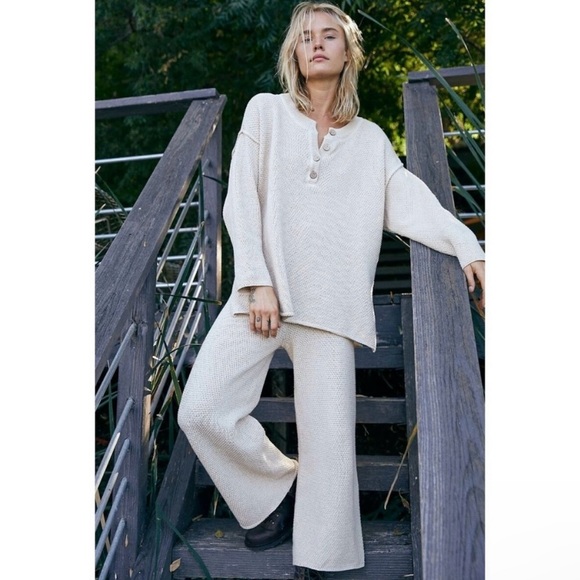Free People Pants - Free People Hailee Sweater Set In Peyote (Gray) Size Small